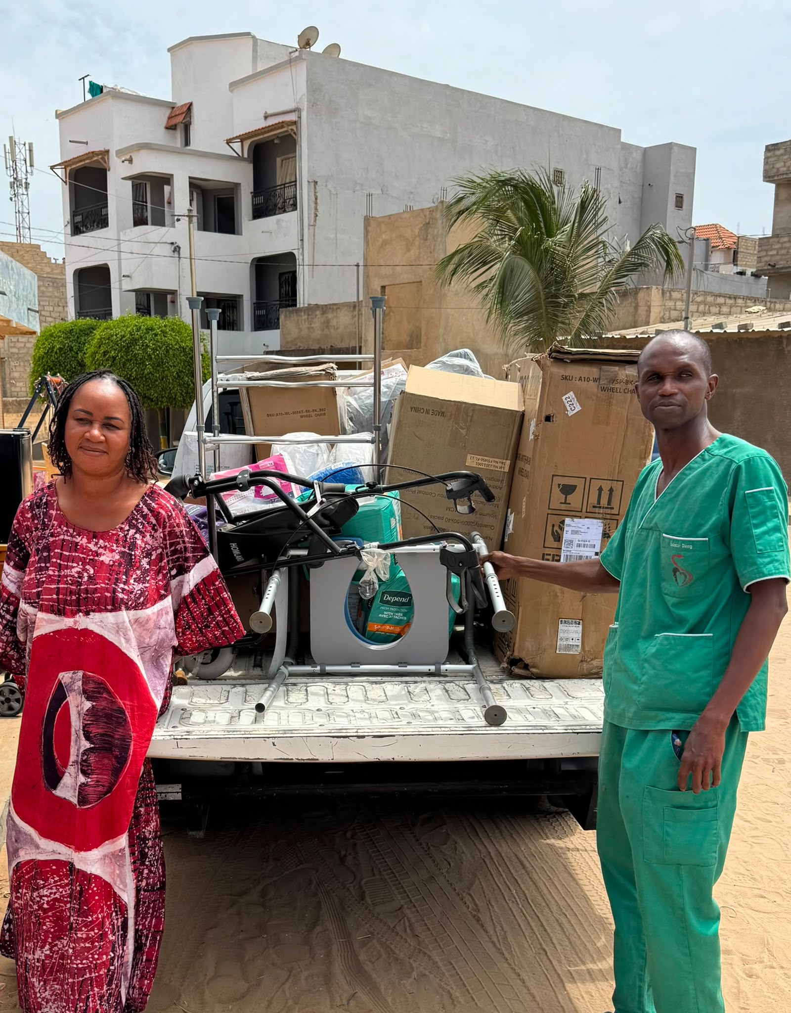 Medical supplies ready for delivery in Senegal